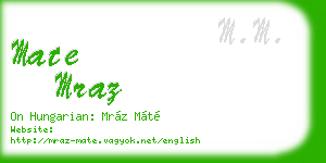 mate mraz business card